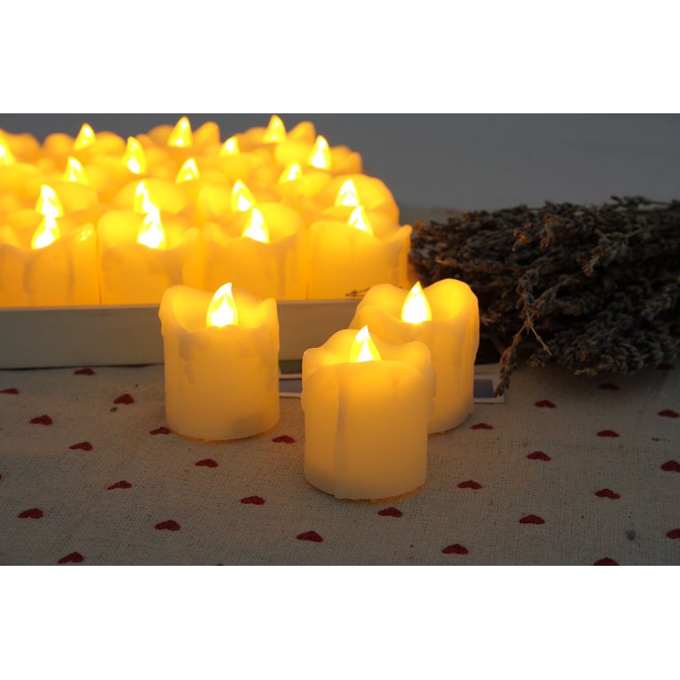 Flameless LED Tealight Candles – Warm Glow Flickering Lights for Home & Festival Décor